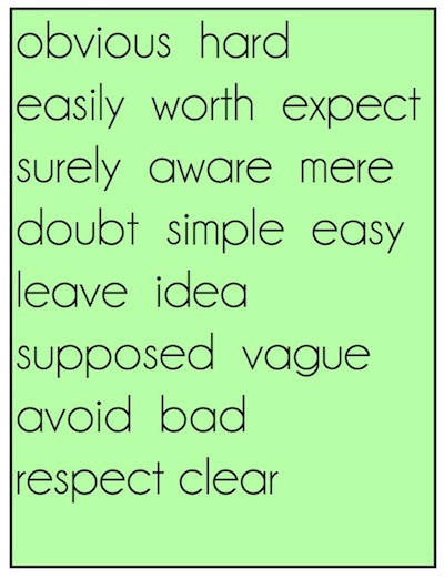 obvious hard easily worth expect surely aware mere doubt simple easy leave idea supposed vague avoid bad respect clear